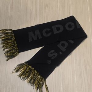 McDonald's Knit Scarf Black And Yellow 40" Fringe B-006